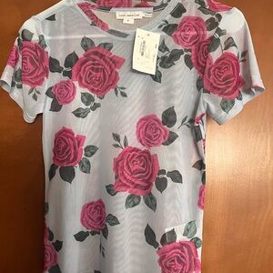 Good American Women's Rose Print Short Sleeve Tee